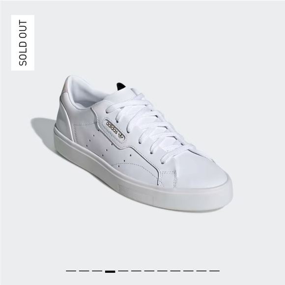 adidas Shoes - Adidas Sleek White Leather Sneakers with Gold Accent